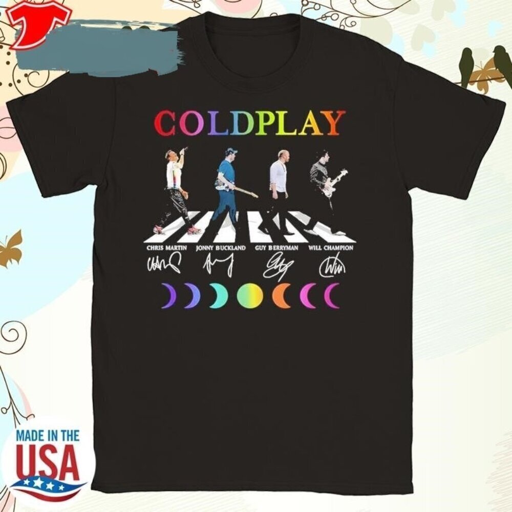 Coldplay Band Abbey Road Signature Tshirt